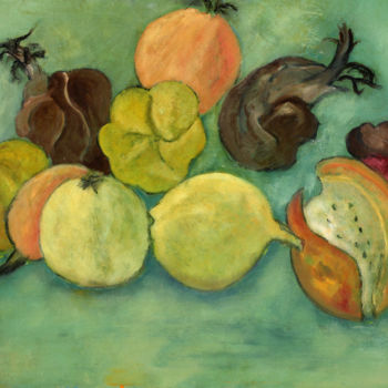 Painting titled "AMBIANCE FRUITEE" by Jeanne-Marie Robic, Original Artwork, Oil