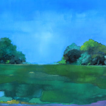Картина под названием "LOIRE 4" - Jeanne-Marie Robic, Подлинное произведение искусства, Масло Установлен на Деревянная рама…