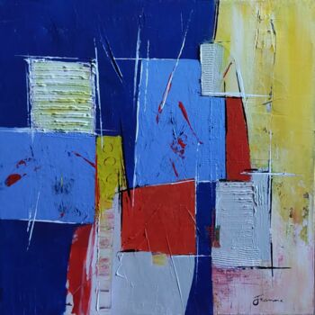 Painting titled "REF 1-22 - Composit…" by Jeanne, Original Artwork, Acrylic Mounted on Wood Stretcher frame
