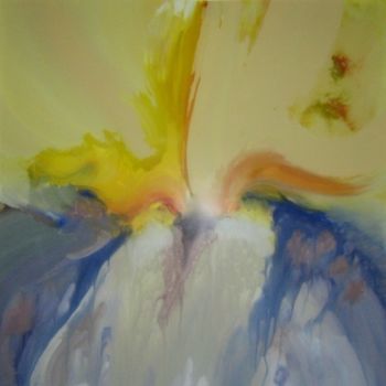 Painting titled "Grand Iris jaune et…" by Jeanne Figueras, Original Artwork