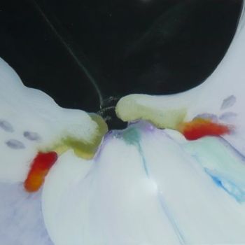 Painting titled "Petit Iris blanc n°…" by Jeanne Figueras, Original Artwork