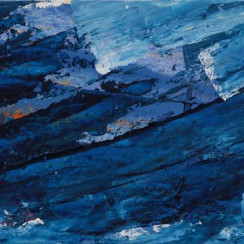 Peinture intitulée "AU FIL DU BLEU" par Jeannette Allary, Œuvre d'art originale, Huile