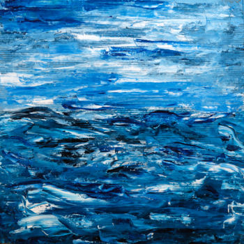 Painting titled "RACONTE MOI LA MER" by Jeannette Allary, Original Artwork