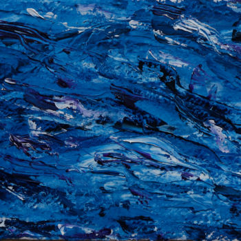 Peinture intitulée "BLEU" par Jeannette Allary, Œuvre d'art originale, Huile