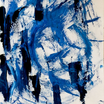 Schilderij getiteld "BARBE BLEUE" door Jeannette Allary, Origineel Kunstwerk, Olie