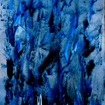 Painting titled "NUIT BLEUE" by Jeannette Allary, Original Artwork, Oil