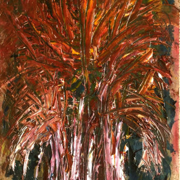 Painting titled "LE BANYAN" by Jeannette Allary, Original Artwork, Oil