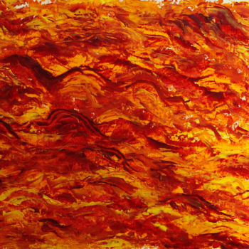 Pintura titulada "LES COLLINES ROUGES" por Jeannette Allary, Obra de arte original, Oleo