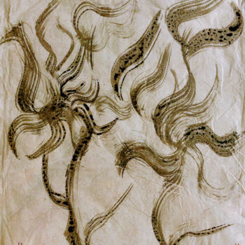 Zeichnungen mit dem Titel "DIALOGUE des FLEURS…" von Jeannette Allary, Original-Kunstwerk, Öl