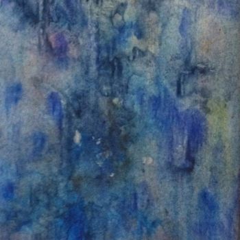 Pintura intitulada "CAMAIEU BLEU" por Jeannette Allary, Obras de arte originais, Aquarela