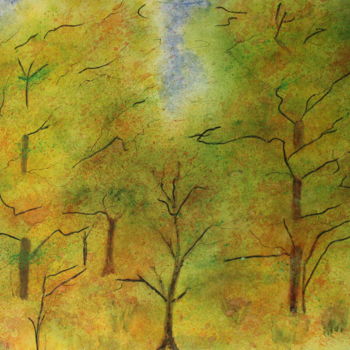 Painting titled "AUTOMNE" by Jeannette Allary, Original Artwork, Watercolor