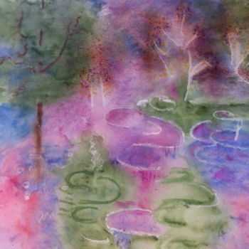 Pintura intitulada "REFLETS" por Jeannette Allary, Obras de arte originais, Aquarela