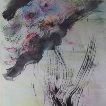 Painting titled "COLERE" by Jeannette Allary, Original Artwork, Ink