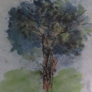 Peinture intitulée "ESSAI ARBRE ( papie…" par Jeannette Allary, Œuvre d'art originale, Encre