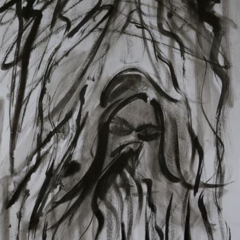 Painting titled "CAUCHEMAR" by Jeannette Allary, Original Artwork, Ink