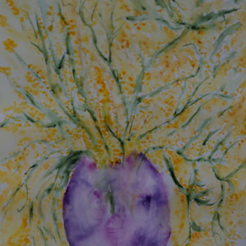 Painting titled "FOLLE FLORAISON" by Jeannette Allary, Original Artwork, Watercolor