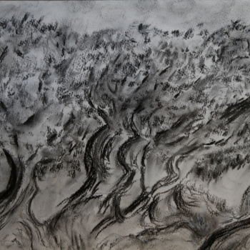 Dessin intitulée "OLIVIERS SOUS LE MI…" par Jeannette Allary, Œuvre d'art originale, Crayon