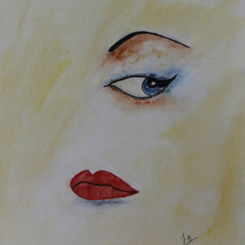 Painting titled "CLIN D'OEIL 8 Mars…" by Jeannette Allary, Original Artwork, Watercolor