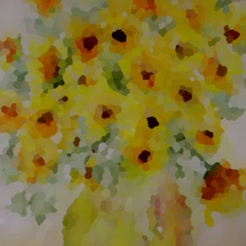 Schilderij getiteld "VASE JAUNE ( 2 )" door Jeannette Allary, Origineel Kunstwerk, Anders