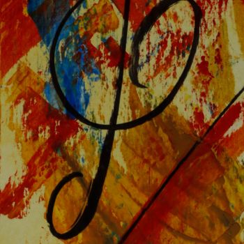 Painting titled "ABSTRAIT N° 6…" by Jeannette Allary, Original Artwork, Oil