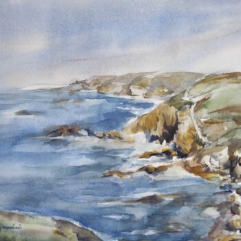 Painting titled "Bretagne Finistère 1" by Jeannette Giannini, Original Artwork, Watercolor