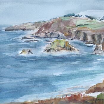 Painting titled "Bretagne Finistère 2" by Jeannette Giannini, Original Artwork, Watercolor