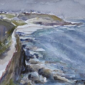 Painting titled "Bretagne Finistère 5" by Jeannette Giannini, Original Artwork, Watercolor