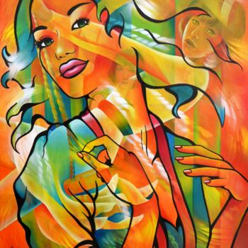 Painting titled "l'escarpolette" by Jeannette Guichard-Bunel, Original Artwork, Oil