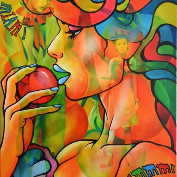 Painting titled "le rougisseur de to…" by Jeannette Guichard-Bunel, Original Artwork, Oil