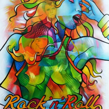 Painting titled "be bop a lula" by Jeannette Guichard-Bunel, Original Artwork, Oil