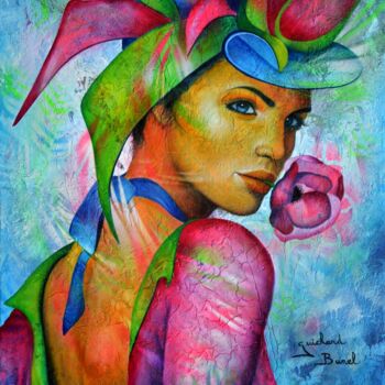 Painting titled "Rester ou partir?" by Jeannette Guichard-Bunel, Original Artwork, Oil Mounted on Wood Stretcher frame