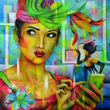 Painting titled "Eh, dis donc , tu m…" by Jeannette Guichard-Bunel, Original Artwork, Oil