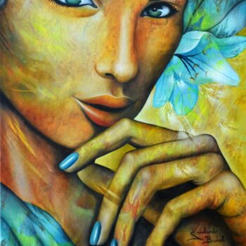 Painting titled "la jeteuse de sorts" by Jeannette Guichard-Bunel, Original Artwork, Oil