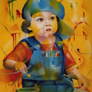 Painting titled "gribouille" by Jeannette Guichard-Bunel, Original Artwork, Other