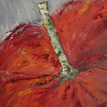 Peinture intitulée "poivron-rouge-2.jpg" par Jeannine Morelle Peintures, Œuvre d'art originale, Huile