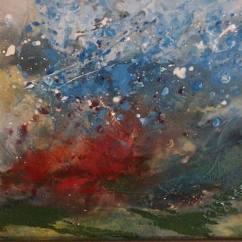 Pintura intitulada "rouge paysage" por Jeannine Morelle Peintures, Obras de arte originais, Óleo