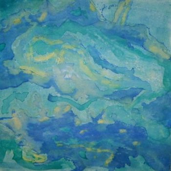 Painting titled "La mer N°1" by Jeanpaquet, Original Artwork, Oil