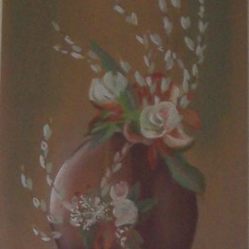 Peinture intitulée "premiers bourgeons" par Françoise Collin, Œuvre d'art originale, Pastel