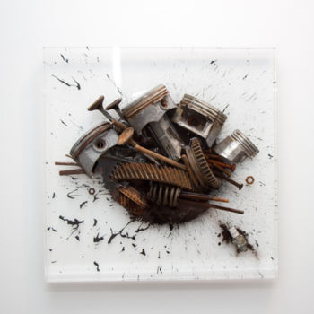 Sculptuur getiteld "Sparks & Explosions…" door Jean-Paul Labelle, Origineel Kunstwerk, Plastic