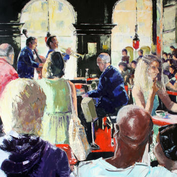 Pintura titulada "INTÉRIEUR CAFÉ V (P…" por Jean-Paul Schmitt, Obra de arte original, Oleo