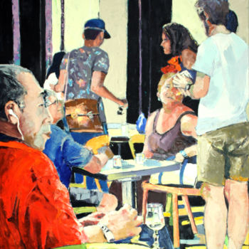 Pintura intitulada "INTÉRIEUR CAFÉ VI" por Jean-Paul Schmitt, Obras de arte originais, Óleo