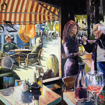 Pintura titulada "CAFÉ XIV (Amsterdam…" por Jean-Paul Schmitt, Obra de arte original, Oleo