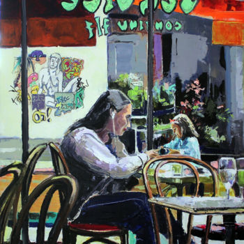 Картина под названием "CAFÉ XIX" - Jean-Paul Schmitt, Подлинное произведение искусства, Акрил