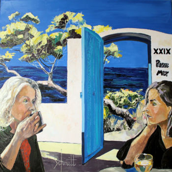 绘画 标题为“CAFÉ XXIX (Passe Me…” 由Jean-Paul Schmitt, 原创艺术品, 油