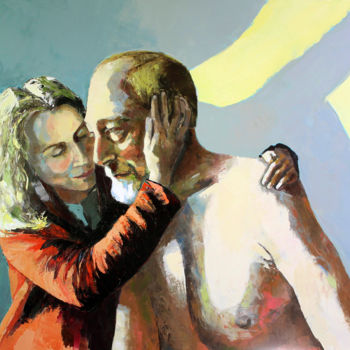 Painting titled "INTIMITÉ I (D'après…" by Jean-Paul Schmitt, Original Artwork, Oil