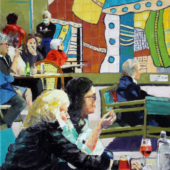 Картина под названием "CAFÉ XLVI (Les Plan…" - Jean-Paul Schmitt, Подлинное произведение искусства, Масло Установлен на Дере…