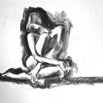 Картина под названием "Nu assis II" - Jean-Paul Schmitt, Подлинное произведение искусства, Масло
