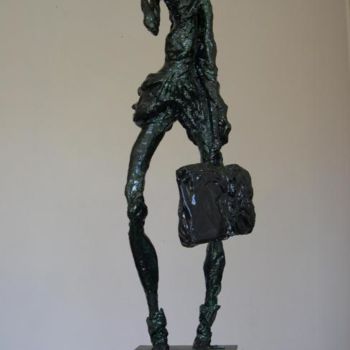 Sculpture intitulée "l'émigrant" par Jean-Pierre Bunel, Œuvre d'art originale, Autre