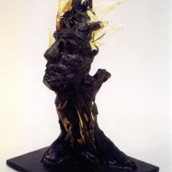 Sculpture titled "masque de feu" by Jean-Pierre Bunel, Original Artwork, Other