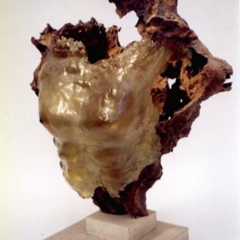 Sculpture intitulée "gardien du seuil" par Jean-Pierre Bunel, Œuvre d'art originale, Bois